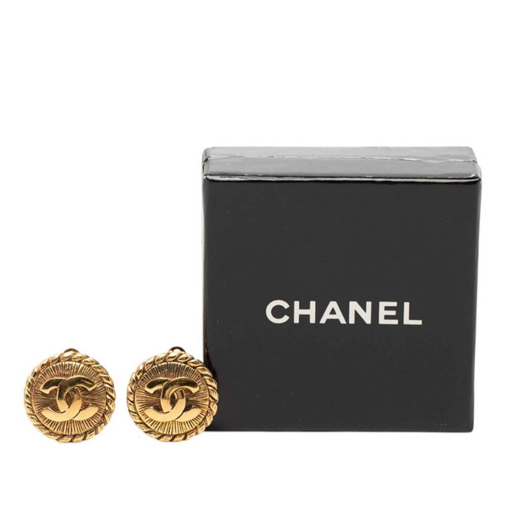 CHANEL Gold Logo Earrings - Picture 4 of 4
